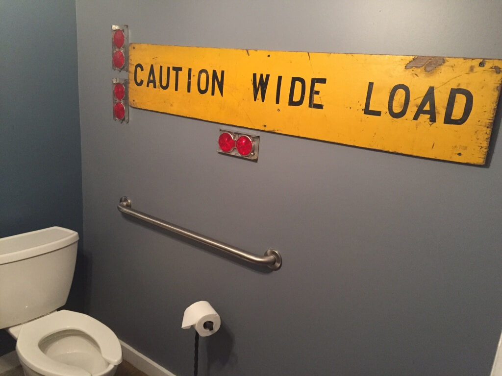 A bathroom in Murray County offers a fair warning. (William W. Savage III)