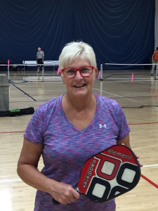 Vicky Noakes is an OKC pickleball player who extols the sport's health and social virtues. (Jeff Packham)