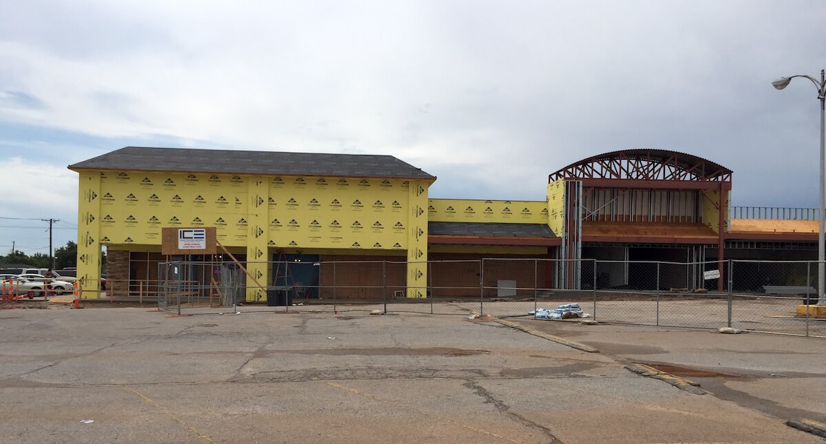 The shopping center that houses the Ice Event Center & Grill (left) is receiving a makeover. (William W. Savage III)
