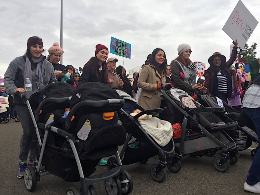 Several mothers pushed strollers during the Women's March at the Oklahoma State Capitol on Saturday, Jan. 21. (William W. Savage III)
