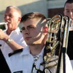 145th Army Band jazz ensemble members performing standards during the festival_s second evening.