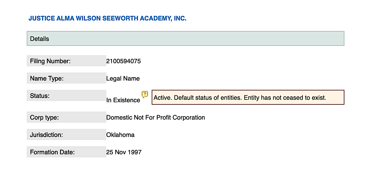 Justice Alma Wilson Seeworth Academy, Inc.
