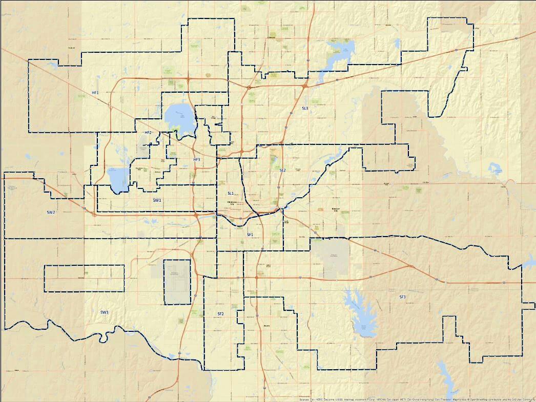 OKCPD division map