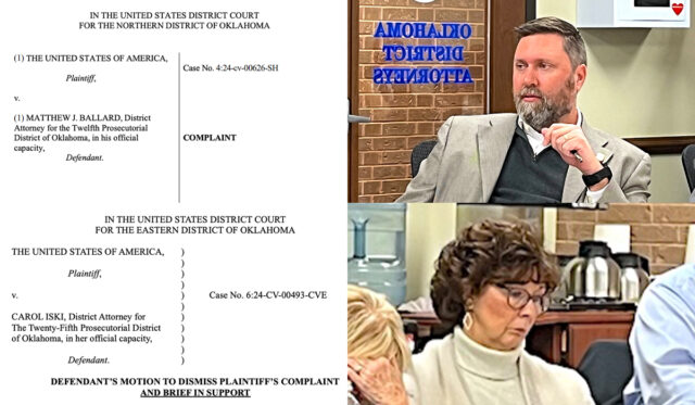 Ballard-Iski with filings lawsuits against Oklahoma DAs