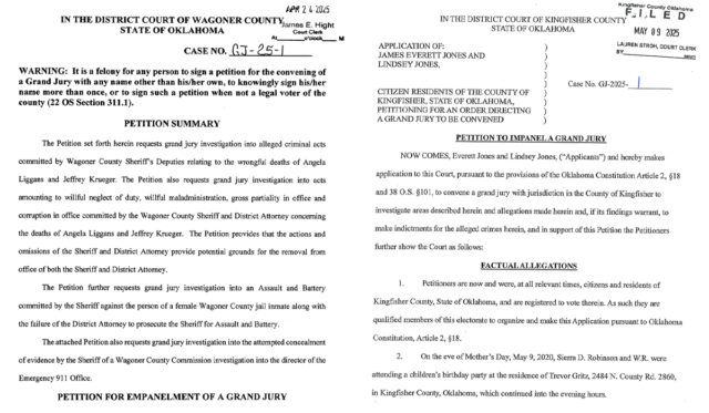 Wagoner-Kingfisher counties grand jury petitions grand jury petition