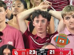 HH: Blocked kick, pick-6 send Alabama fans home sad sad Alabama fans, OU win